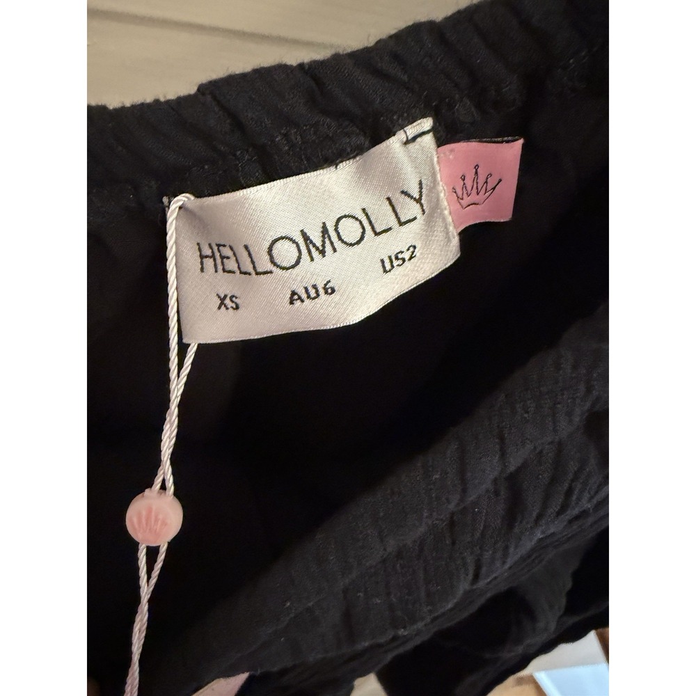 Hello Molly Women's Black Dance The Night Away Dress One Shoulder Mini Sz 2 New - Picture 3 of 5